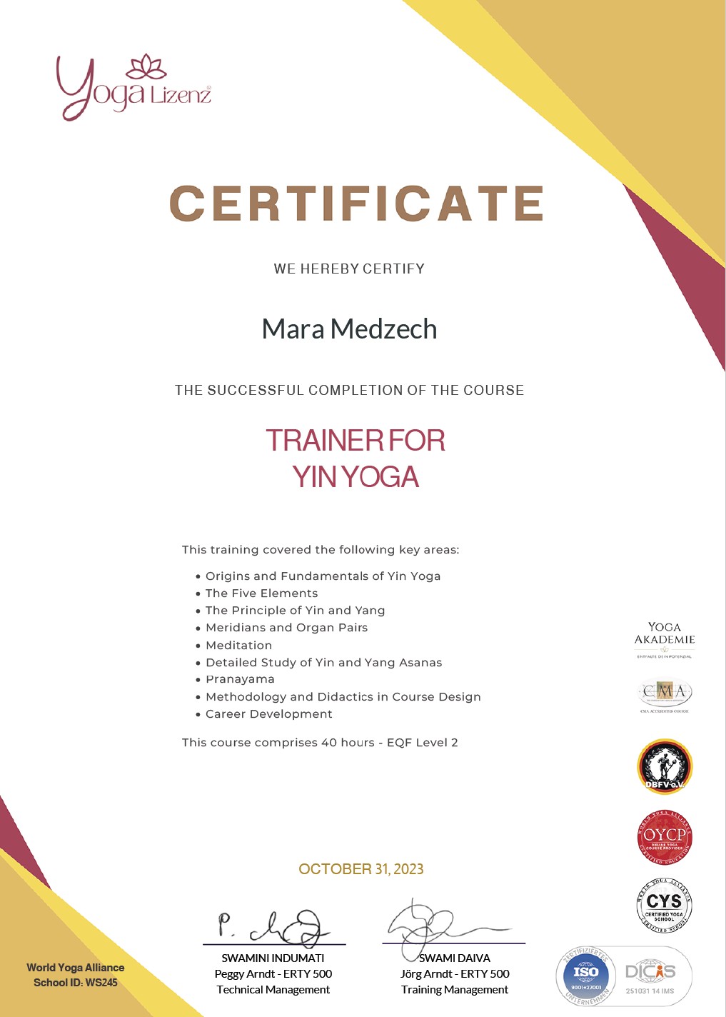 Certificate Trainer