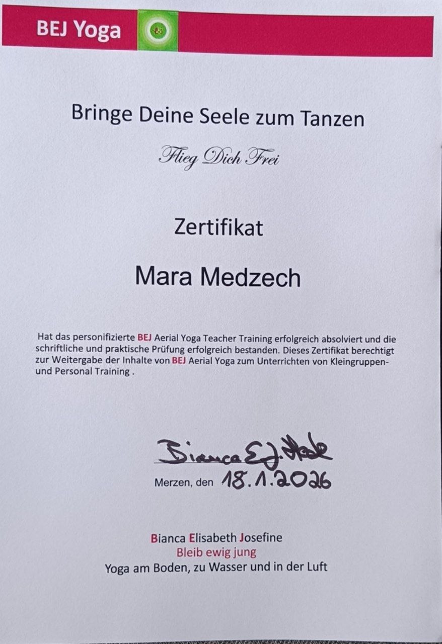 BEJ Yoga v- Aerial Yoga Teacher